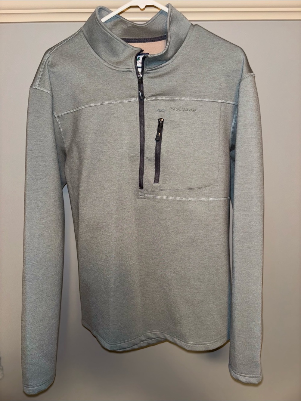 Men's Quarter-Zip Pullover Sweater - Light Gray